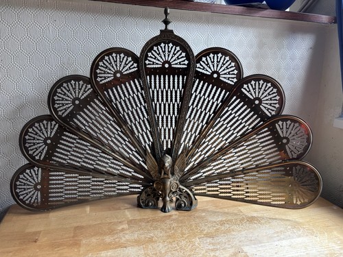 Vintage antique brass peacock - antique,