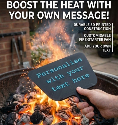 Personalised bbq hand fan - hand, fan'