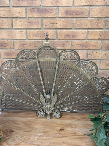 Vintage brass peacock fan - brass,