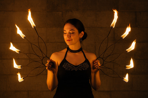 Fire fans pair made with - fire,