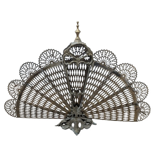 Antique brass peacock - antique, fire