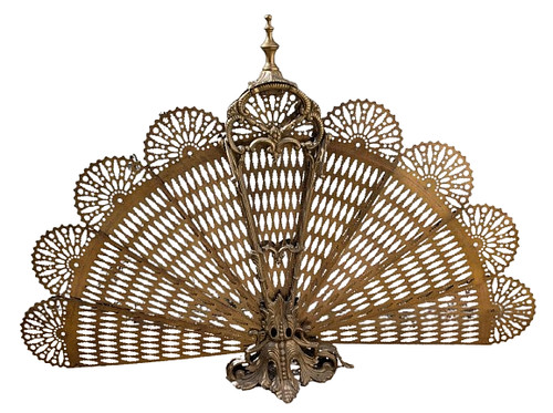 Antique brass peacock fire - antique,